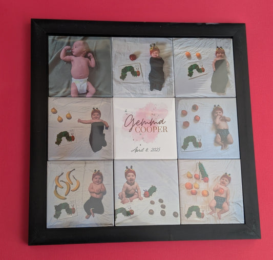 Frame + 9 Custom Photo Magnets Bundle