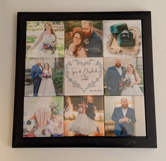 Frame + 9 Custom Photo Magnets Bundle
